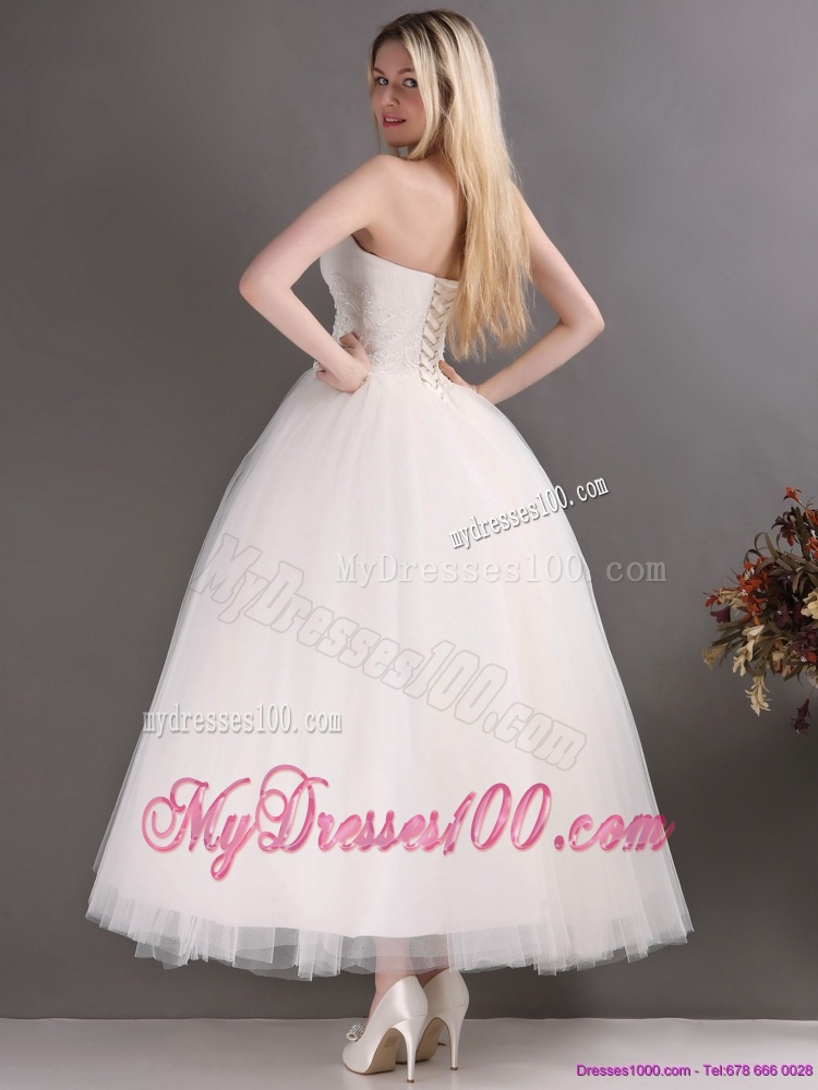 2016 Perfect Sweetheart Ankle-length Lace Wedding Dress