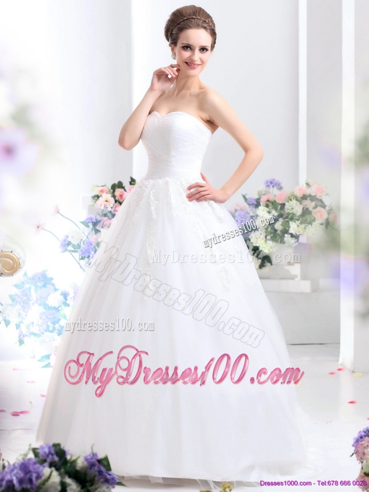 2016 Romantic Sweetheart Wedding Dress with Lace