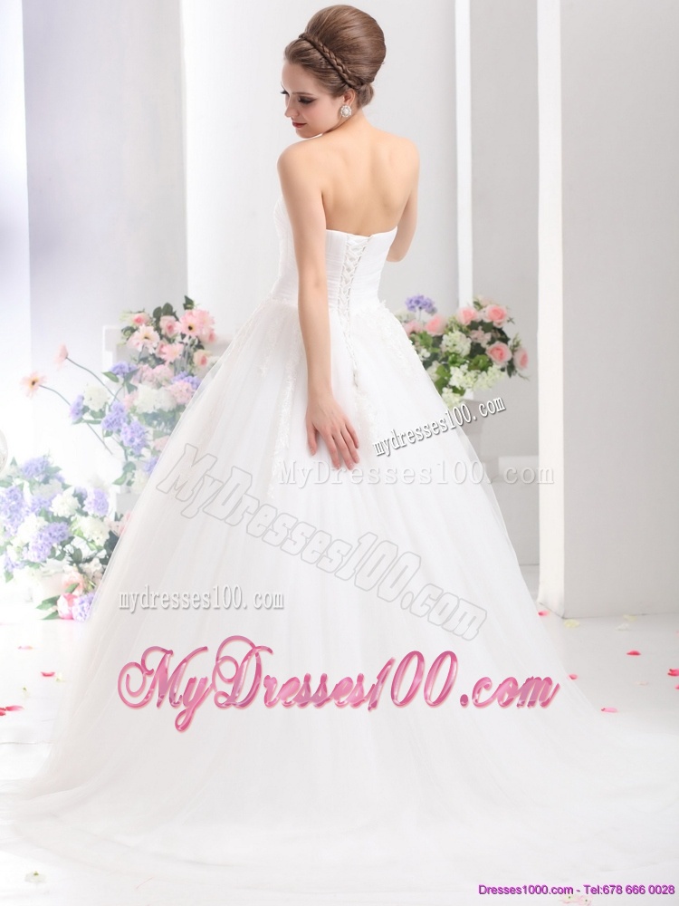 2016 Romantic Sweetheart Wedding Dress with Lace