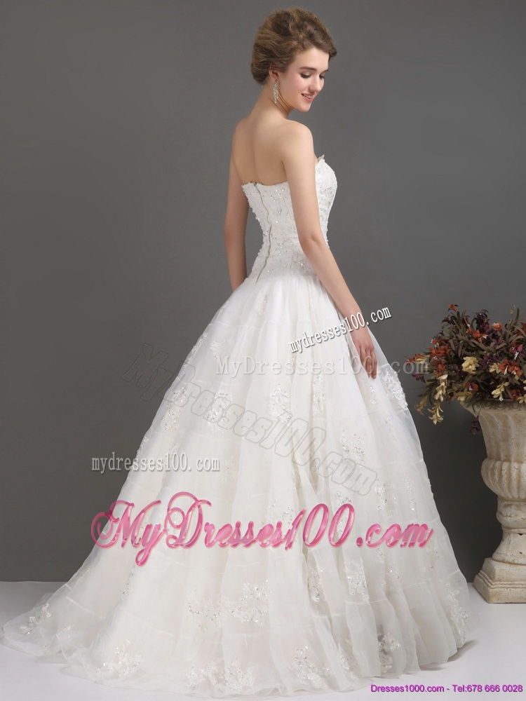 2016 Wonderful Strapless Wedding Dress with Floor-length
