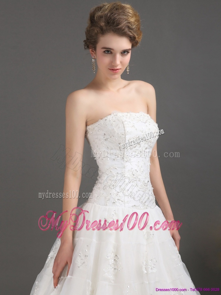 2016 Wonderful Strapless Wedding Dress with Floor-length