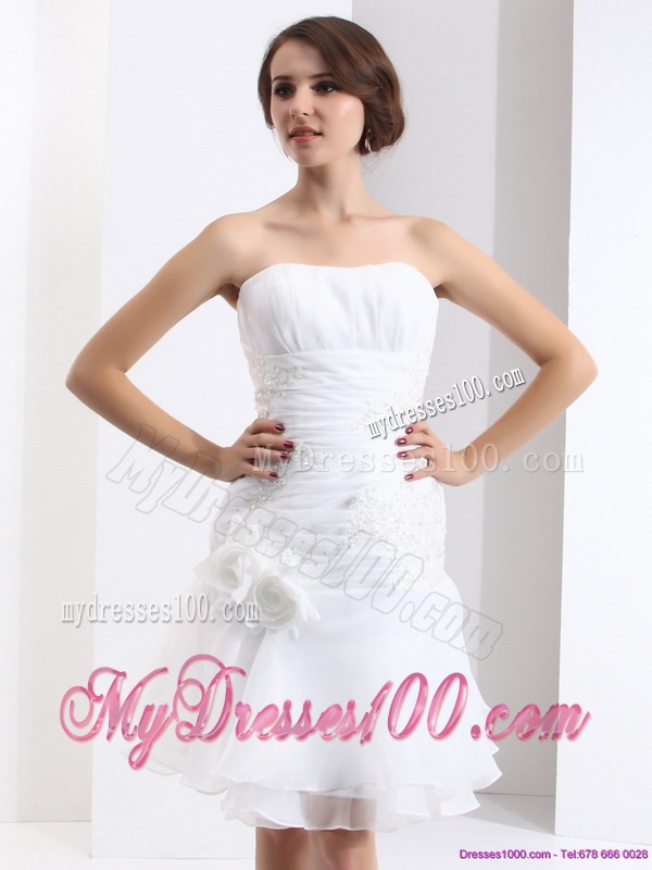2016 Wonderful Strapless Wedding Dress with Knee-length