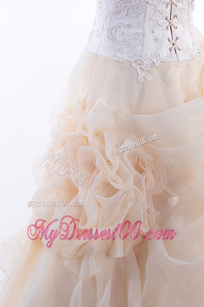 Affordable A Line Sweetheart Wedding Dresses with Appliques