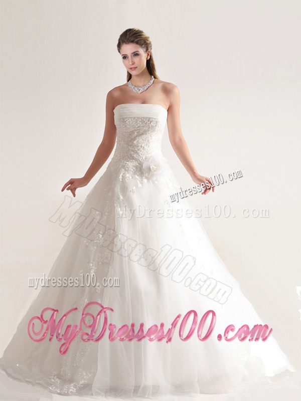 Artistic A-line Wedding Dresses with Hand Crafted and Appliques