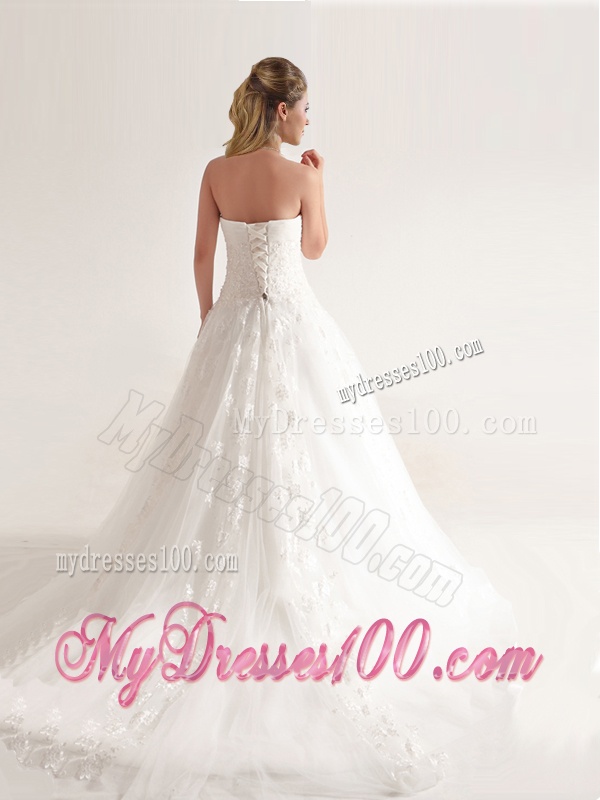 Artistic A-line Wedding Dresses with Hand Crafted and Appliques
