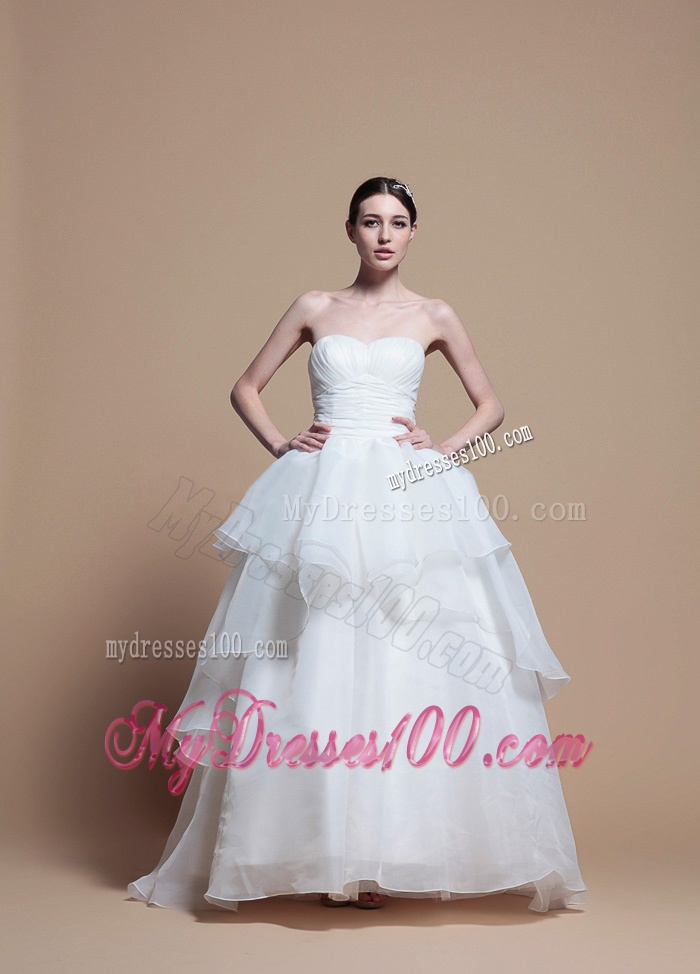 Designer Ball Gown Sweetheart Wedding Dresses with Ruching
