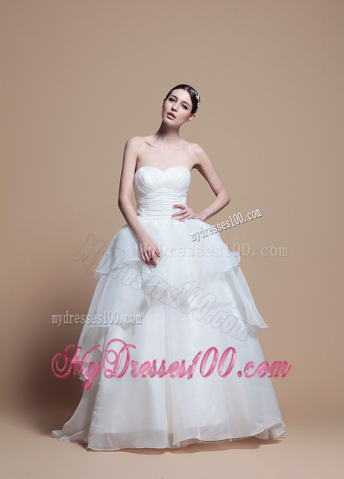 Designer Ball Gown Sweetheart Wedding Dresses with Ruching