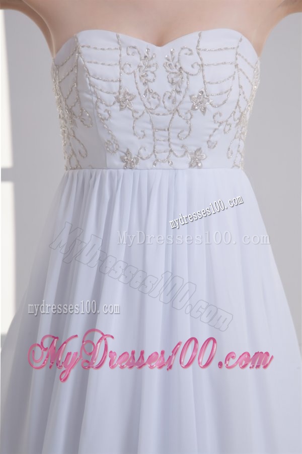 Empire Sweetheart Appliques Court Train Chiffon Wedding Dress