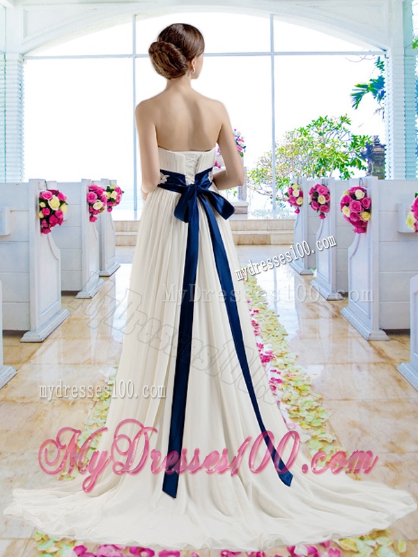 Exclusive Empire Strapless Bridal Dresses with Sashes