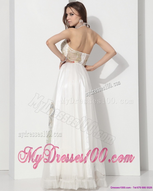 Fashionable Halter Empire Wedding Dress with Appliques for 2016