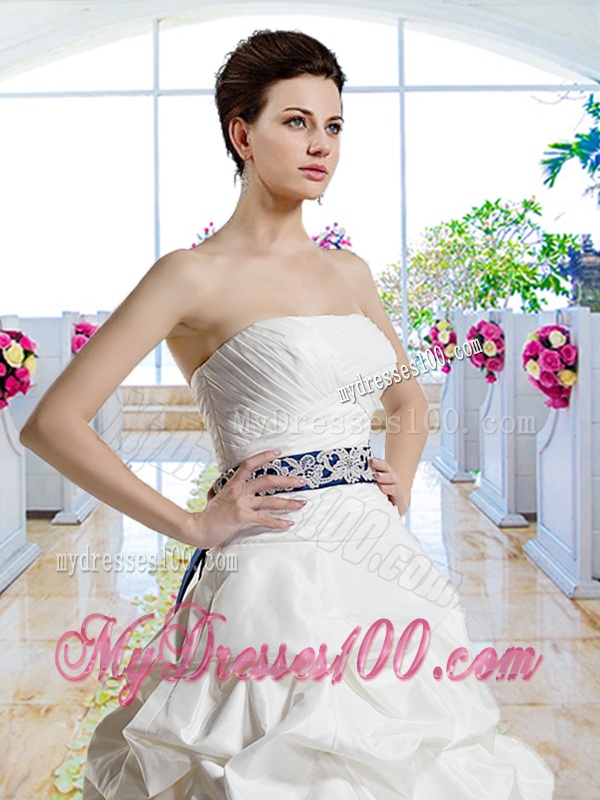 Gorgeous Sashes 2016 Bridal Gowns with Chapel Train