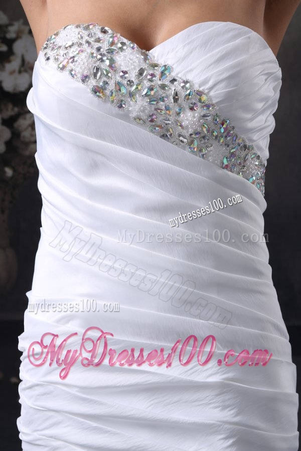 Luxurious Mermaid Sweetheart Beading Wedding Dress with Brush Train