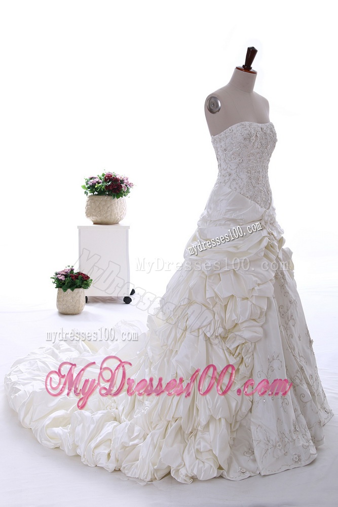 Most Popular Beading and Embroidery Court Train Wedding Dresses for 2016