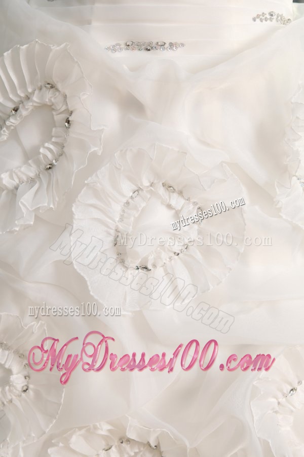 One Shoulder Beading and Laciness Court Train Wedding Dress
