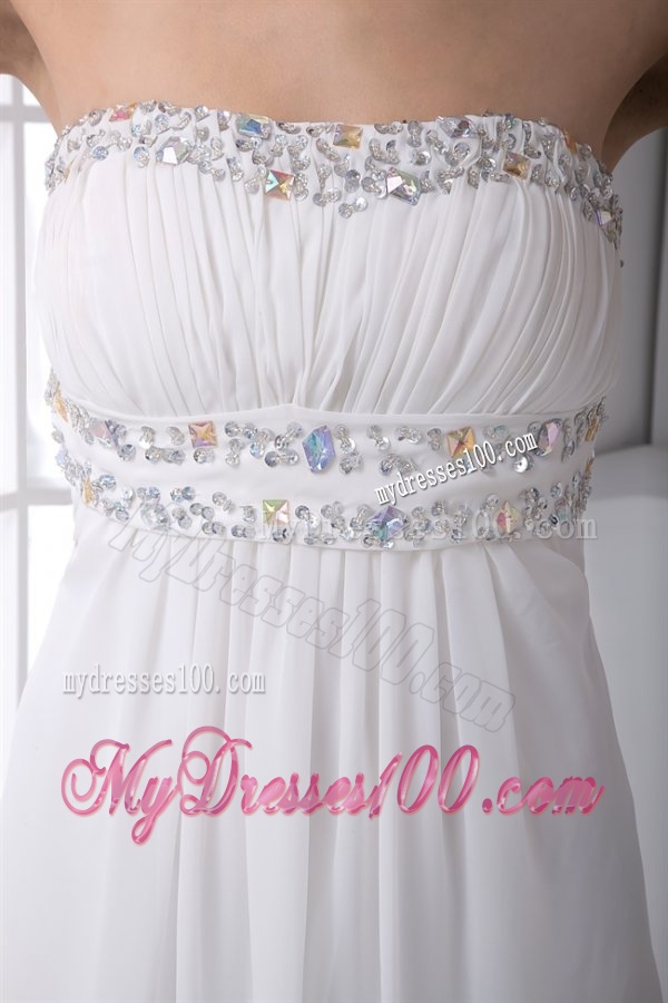 Pretty Empire Strapless Wedding Dress with Beading Ankle-length