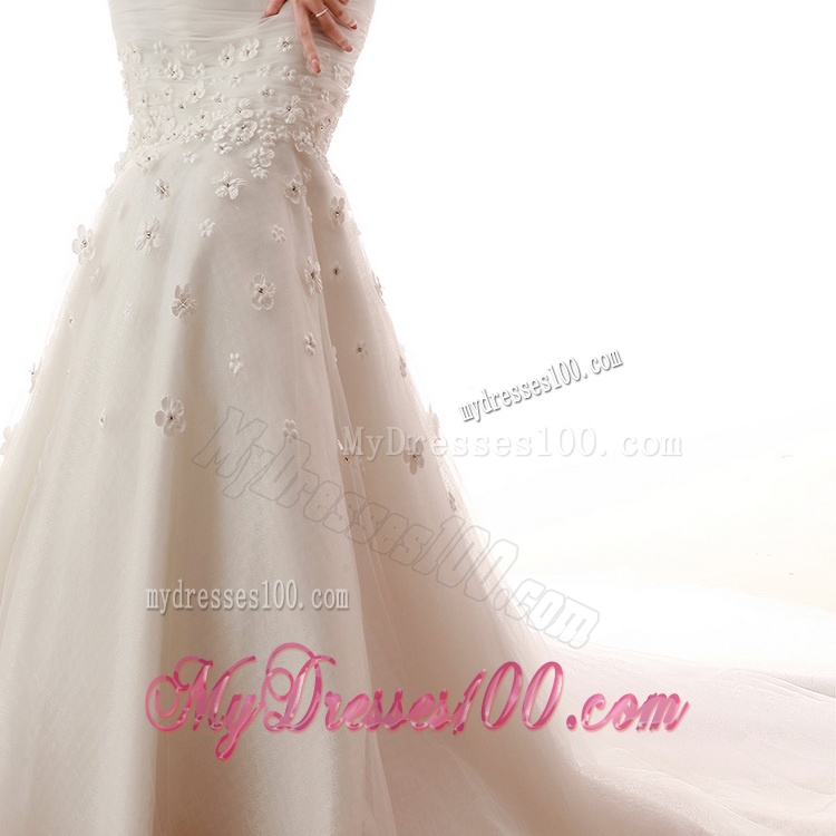 Remarkable Mermaid Sweetheart Wedding Gowns with Hand Made Flowers