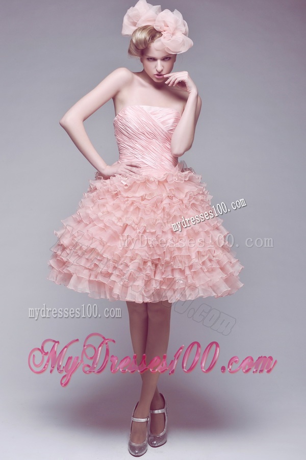 Romantic Ruffled Layers and Beading Short Wedding Dress for 2016
