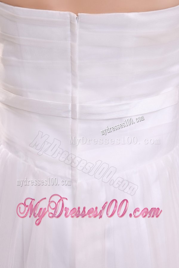 Strapless Empire Hand Made Flowers Floor-length Wedding Dress