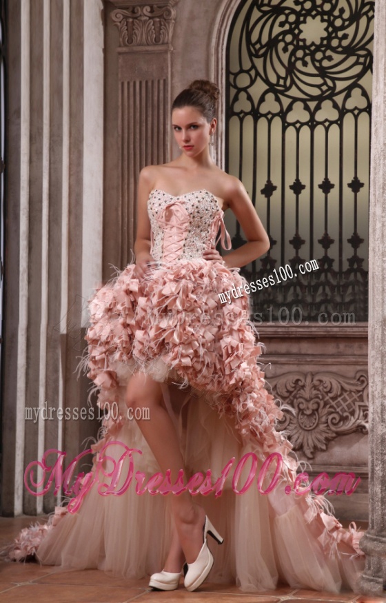 Unique High-low Cathedral Train Wedding Dress with Lace and Beading