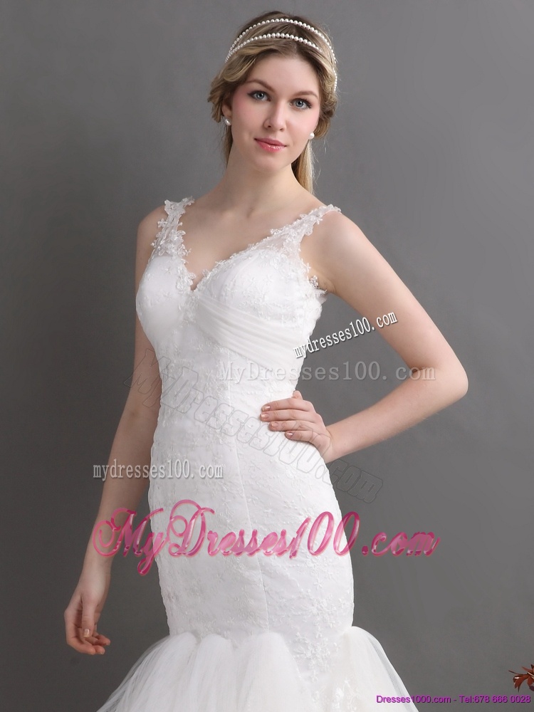 Wonderful Mermaid Wedding Dress with Lace and Ruffles for 2016