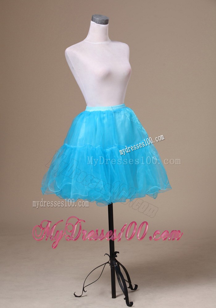Aqua Blue Mini-length Custom Made Petticoat