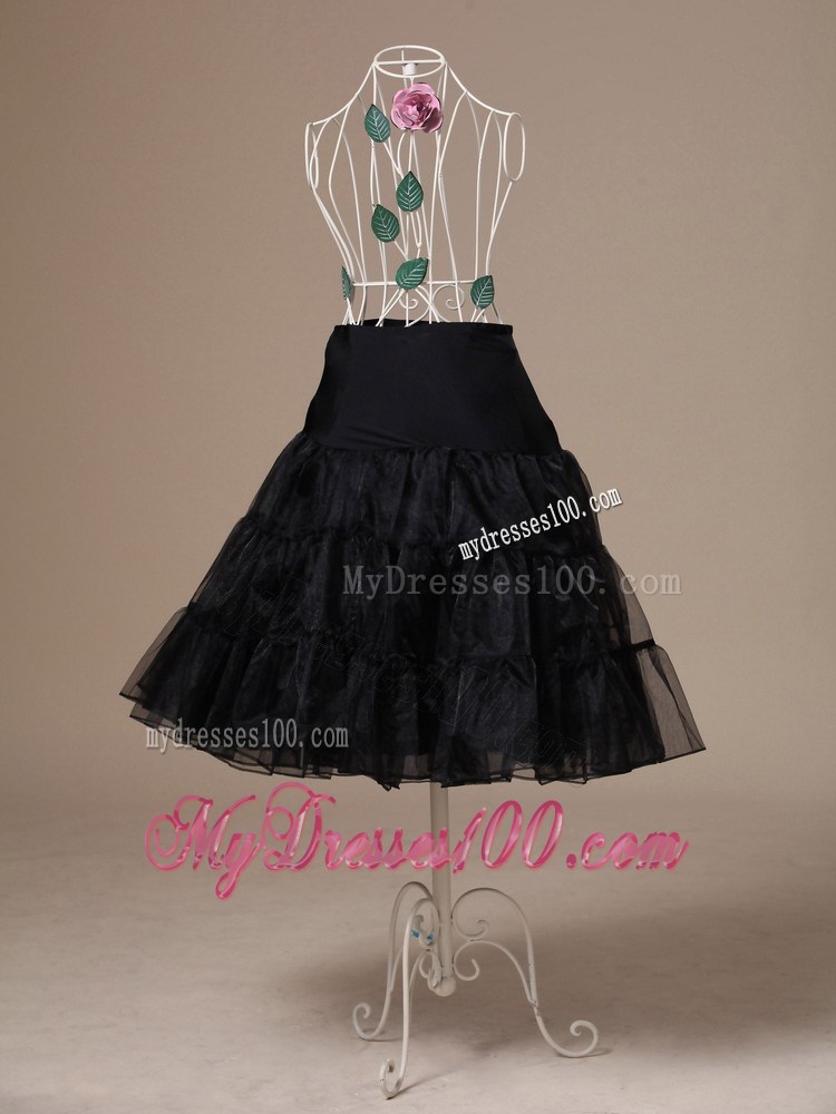 Brand New Black Organza Tea-length Wedding Petticoat
