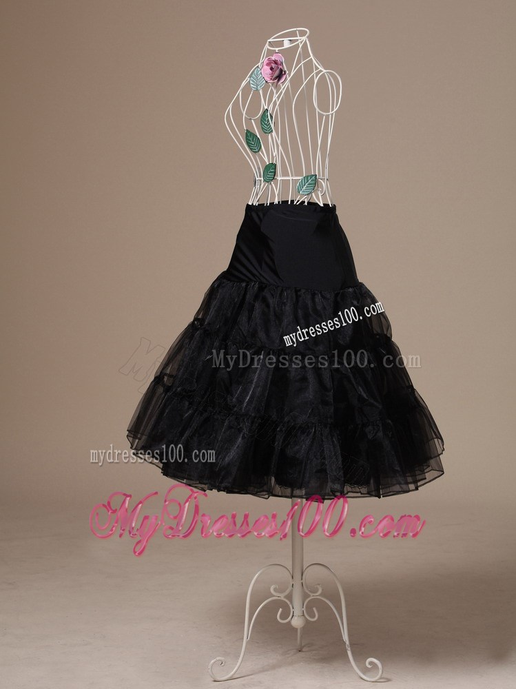 Brand New Black Organza Tea-length Wedding Petticoat