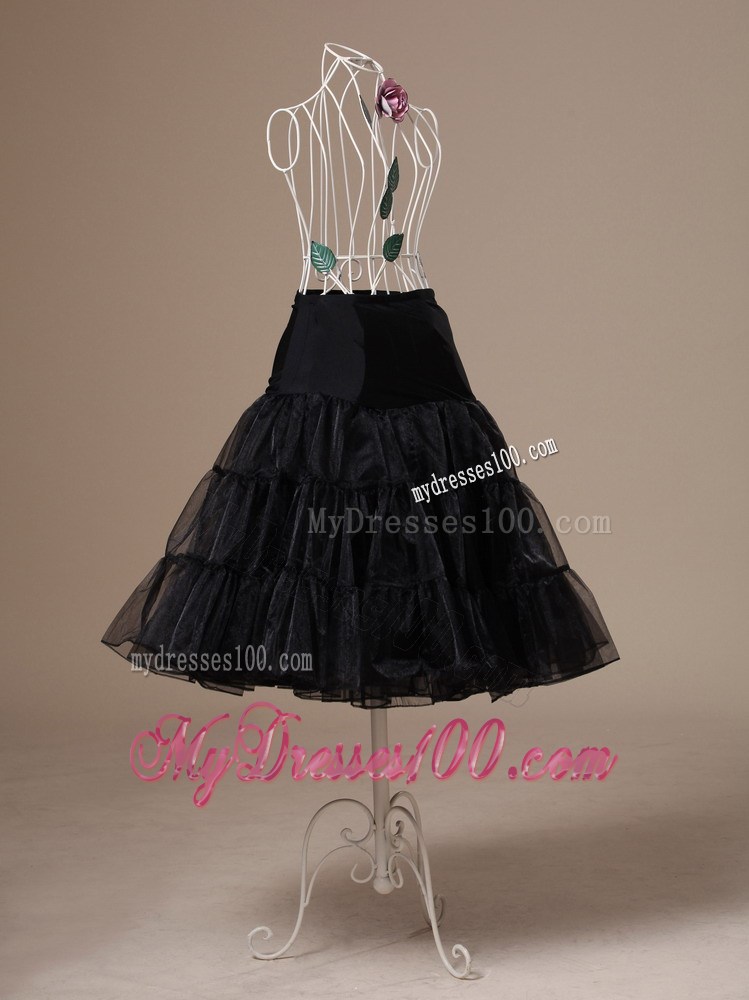 Brand New Black Organza Tea-length Wedding Petticoat