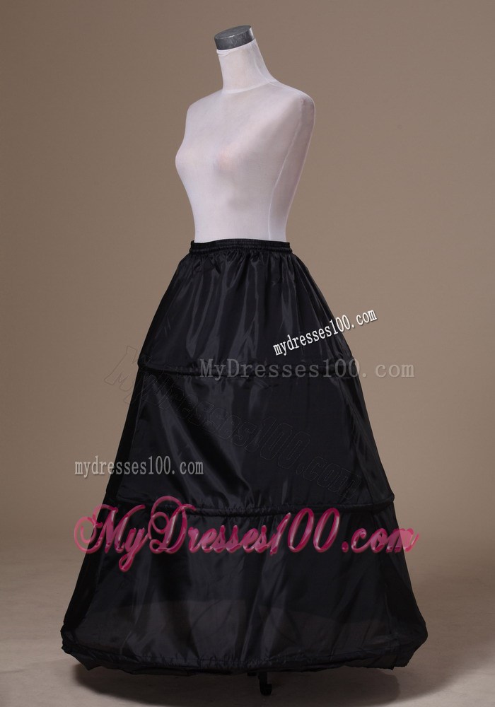Modest Organza Black Floor-length Wedding Petticoat