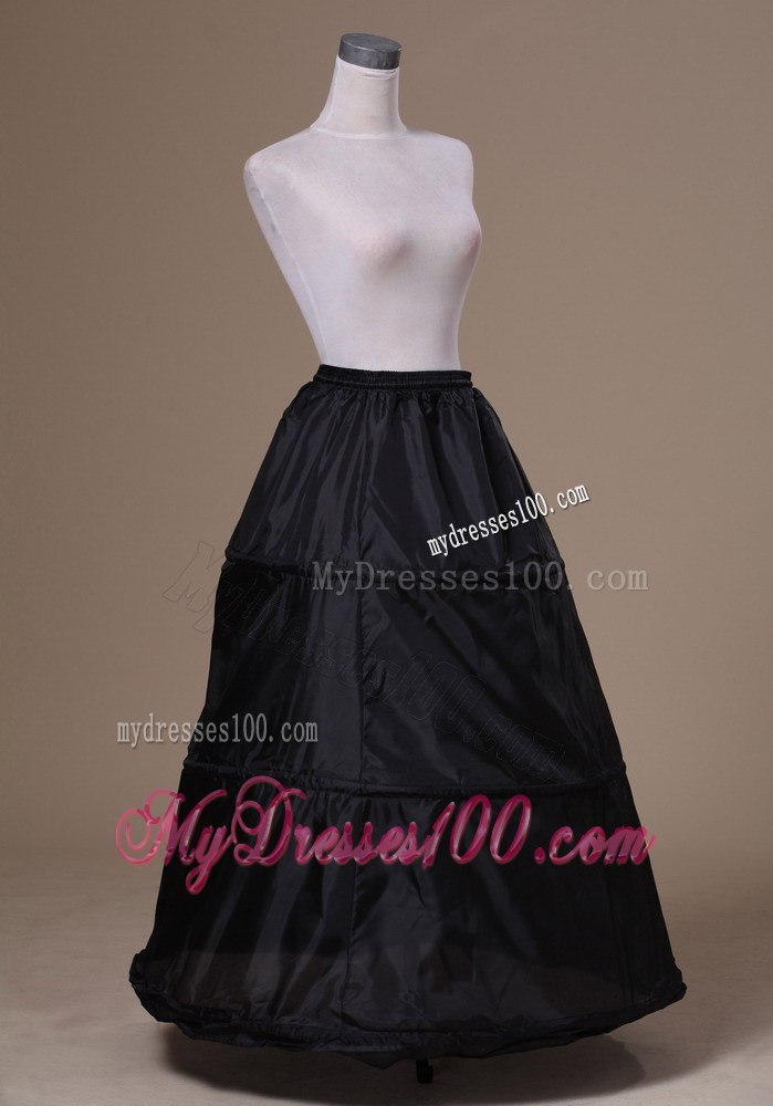 Modest Organza Black Floor-length Wedding Petticoat