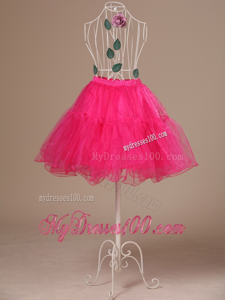 Perfect Hot Pink Organza Mini-length Girls Petticoat