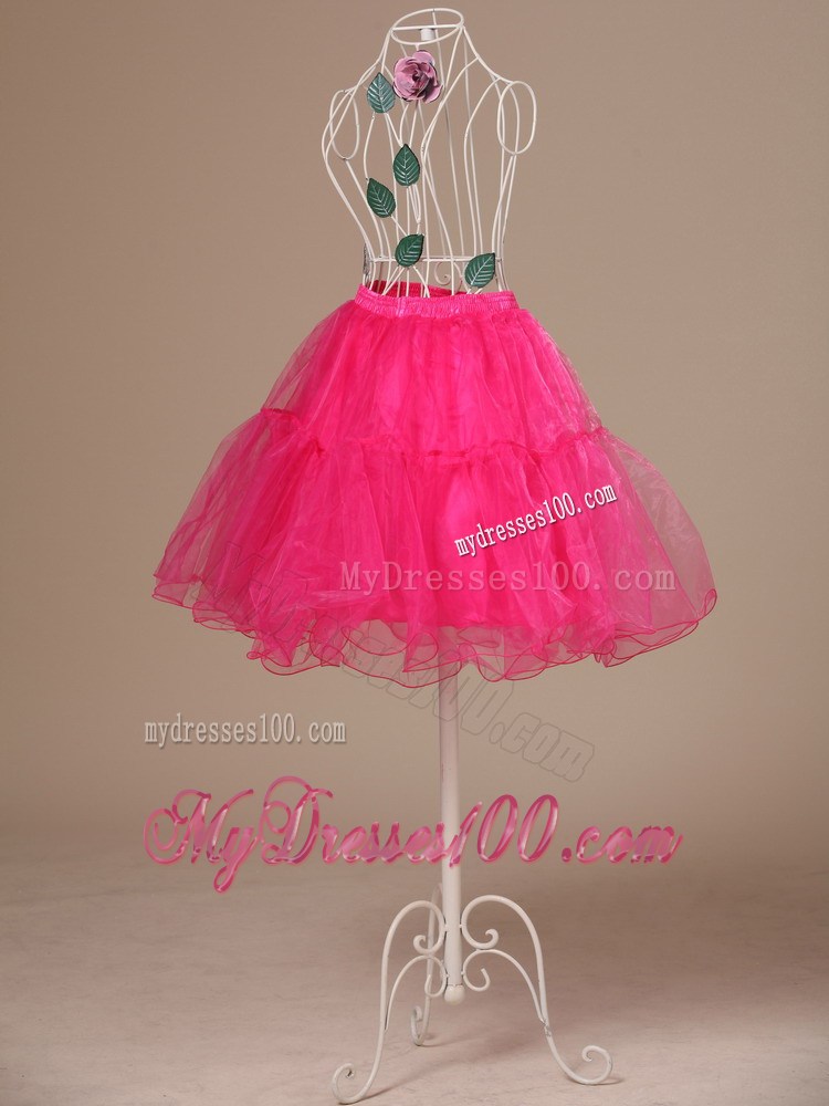 Perfect Hot Pink Organza Mini-length Girls Petticoat