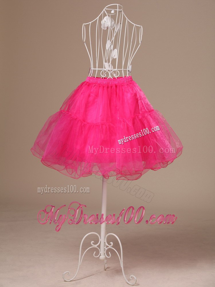 Perfect Hot Pink Organza Mini-length Girls Petticoat