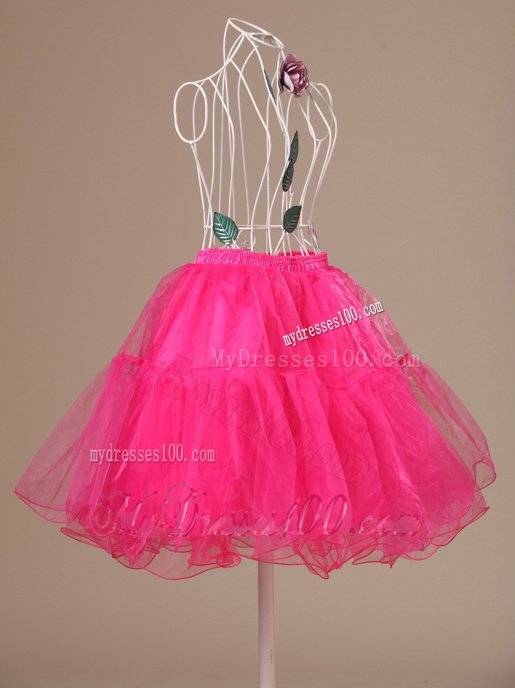 Perfect Hot Pink Organza Mini-length Girls Petticoat
