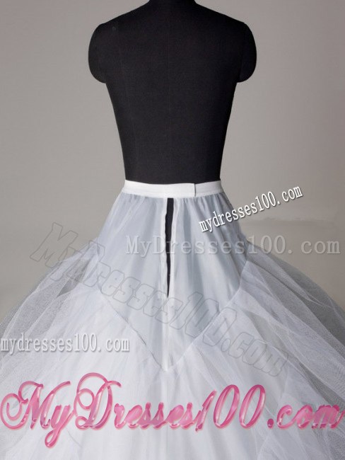 Three Layers A-line Brush Train Wedding Petticoat