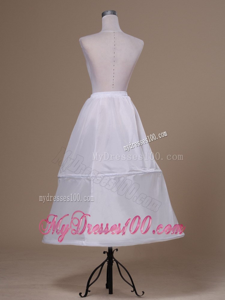 White Ankle-length Taffeta Petticoat
