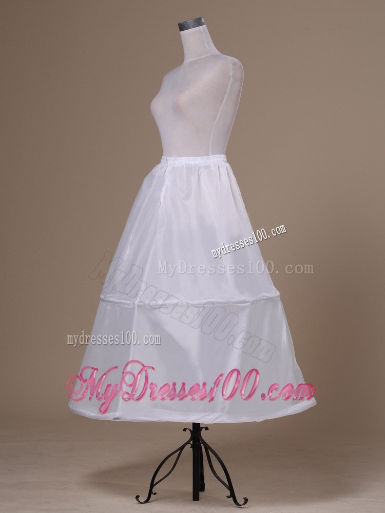 White Ankle-length Taffeta Petticoat