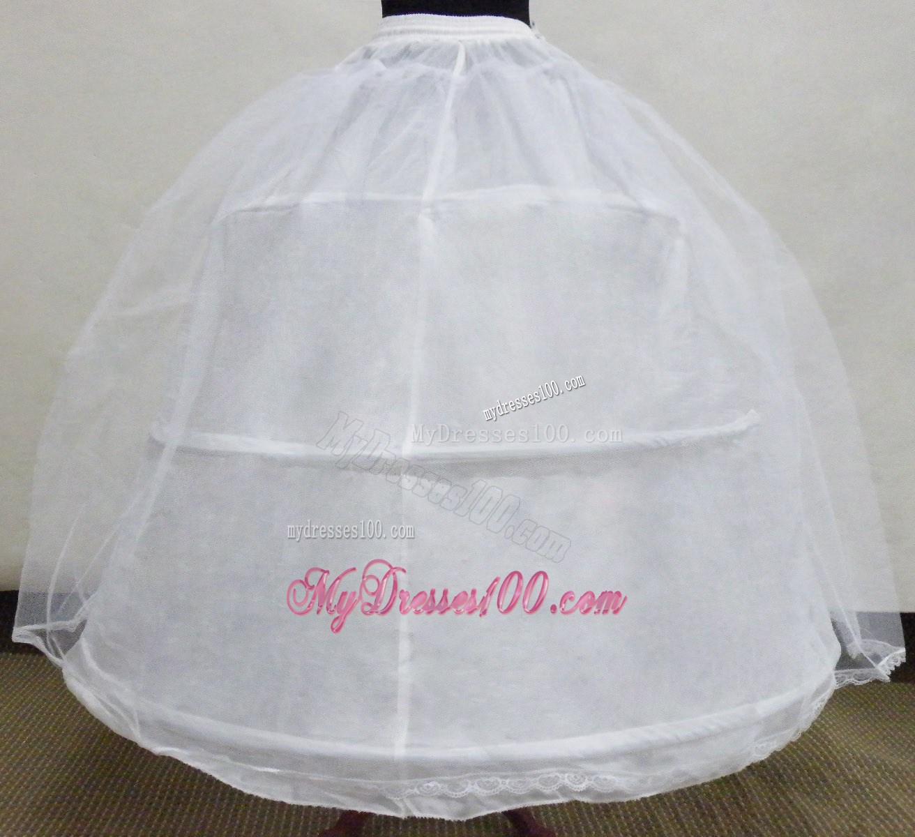 White Tulle And Organza Floor-length Petticoat For Ball Gowns