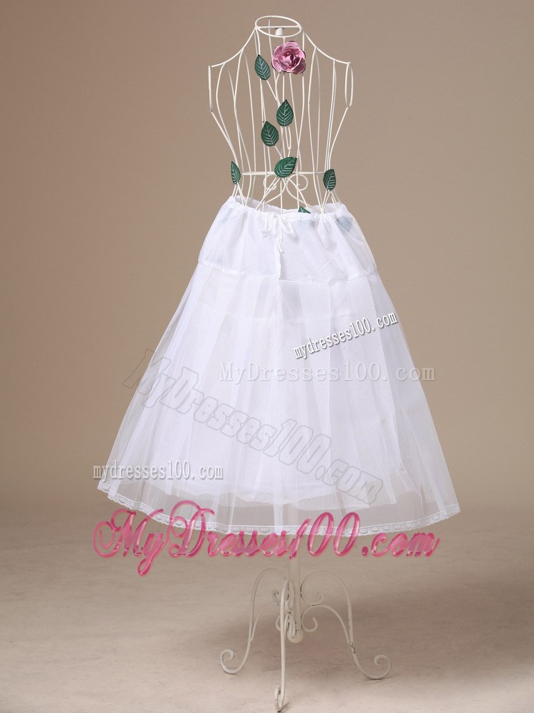 White Tulle Tea-length Unique Wedding Petticoat