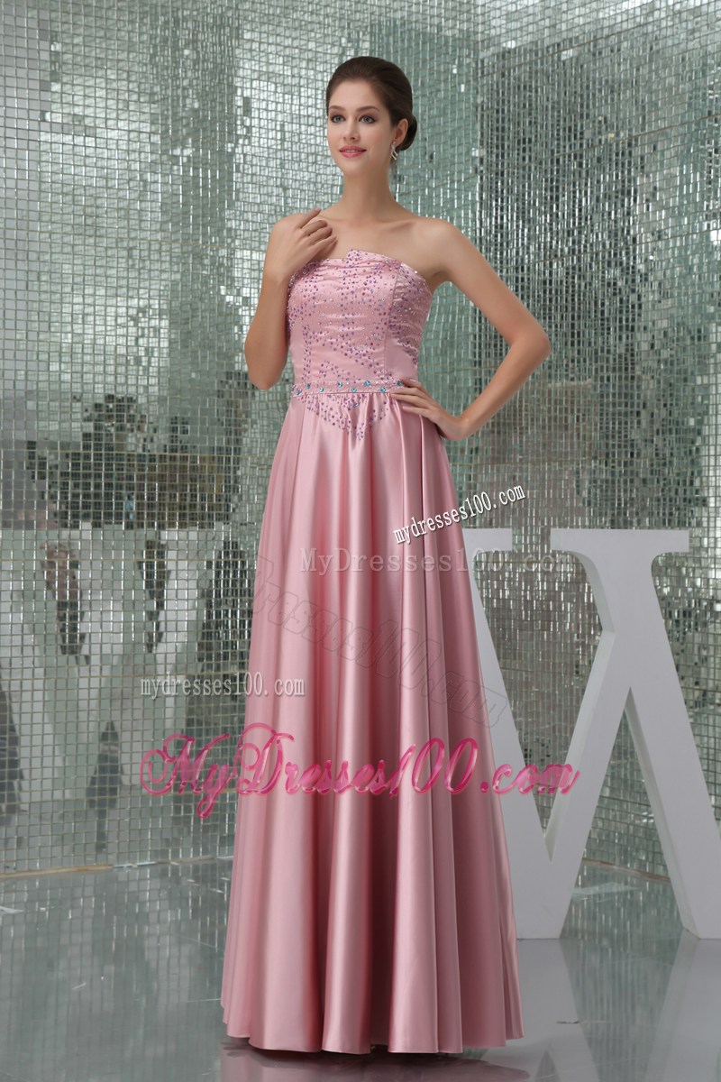Latest Beaded Pink Mother Bride Dress with Flounced Sleeves Jacket