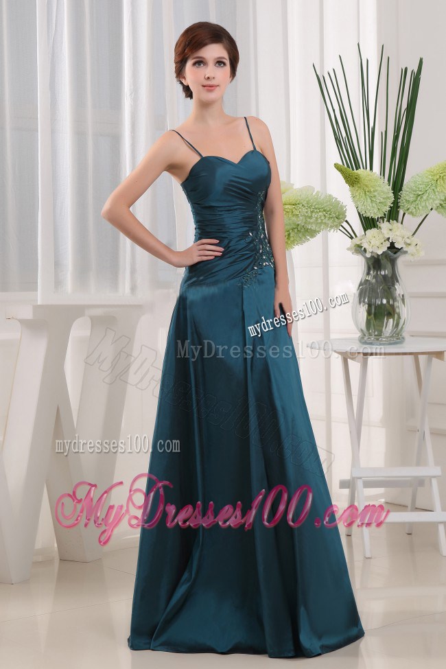 Spaghetti Straps Sweetheart Teal Mother Of The Groom Dresses