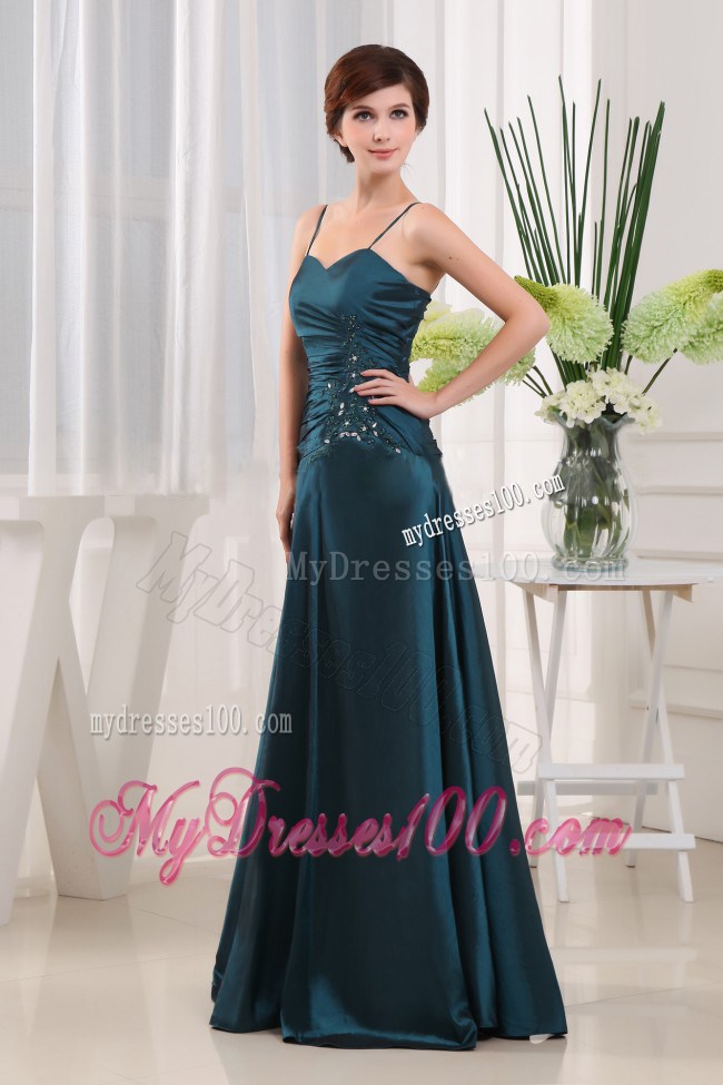 Spaghetti Straps Sweetheart Teal Mother Of The Groom Dresses