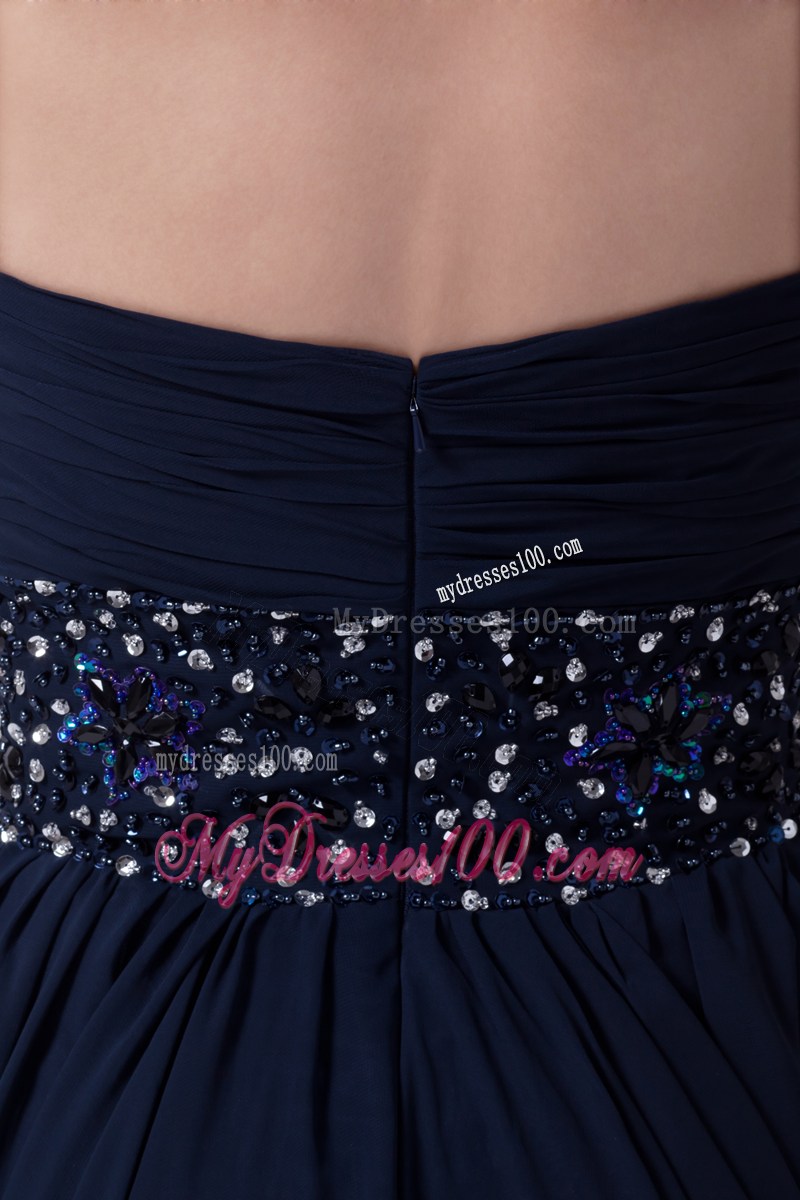 Beaded Waist Plus Size Navy Blue Mother Of The Bride Dresses