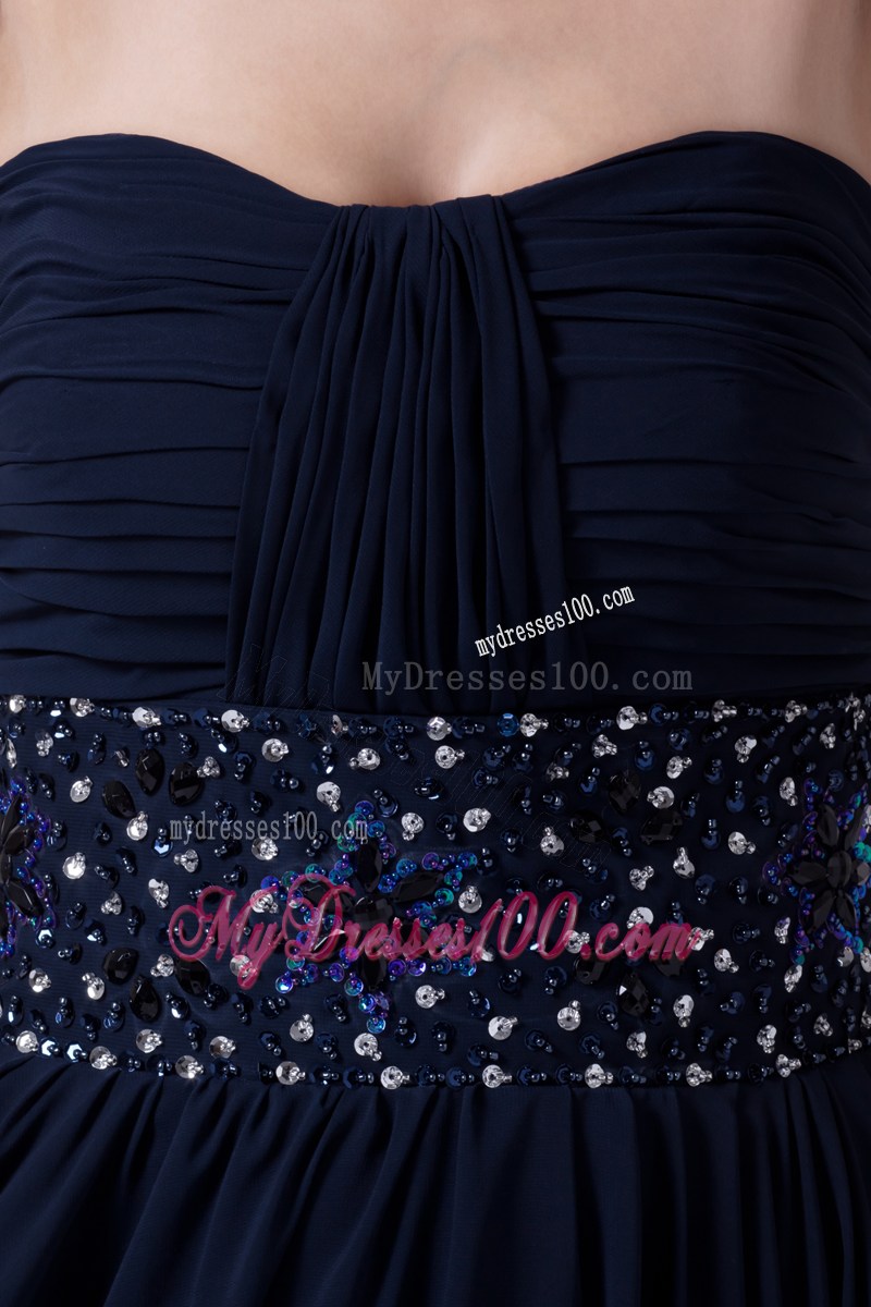 Beaded Waist Plus Size Navy Blue Mother Of The Bride Dresses