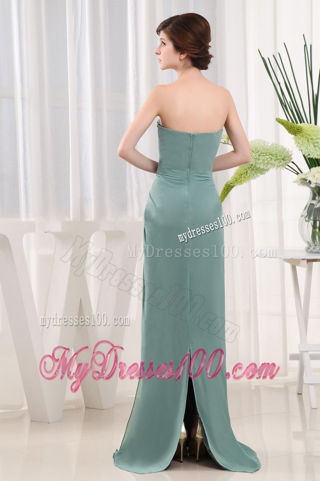 Blue Column Sweetheart Ruche Mother of the Bride Dress with Jacket