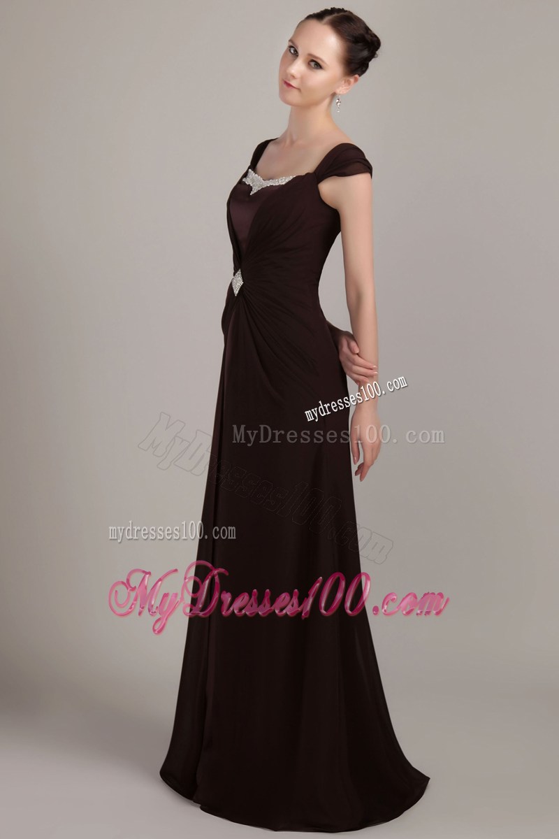 Square Neckline with Applique Mother Of Bride Dress with Straps