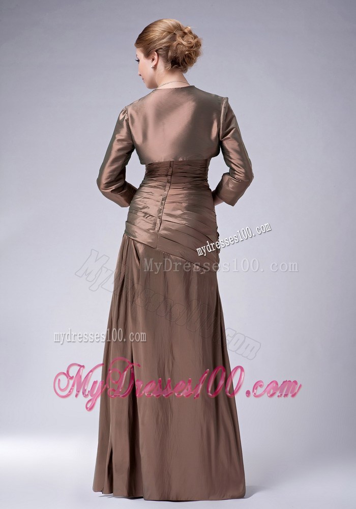 Brown Empire Strapless and Appliques Mother of the Bride Dress