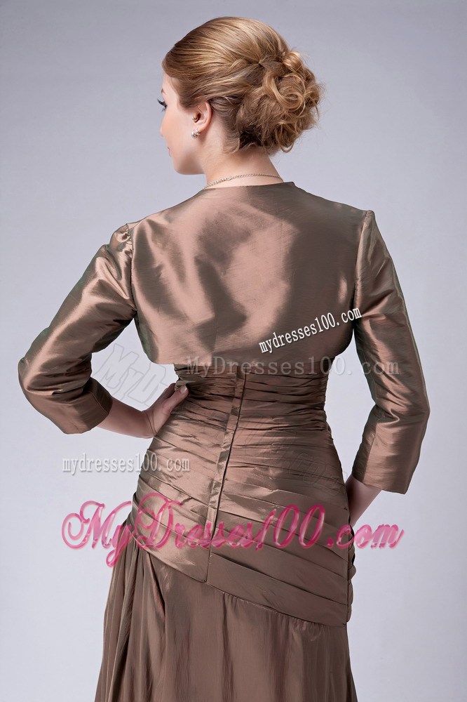 Brown Empire Strapless and Appliques Mother of the Bride Dress