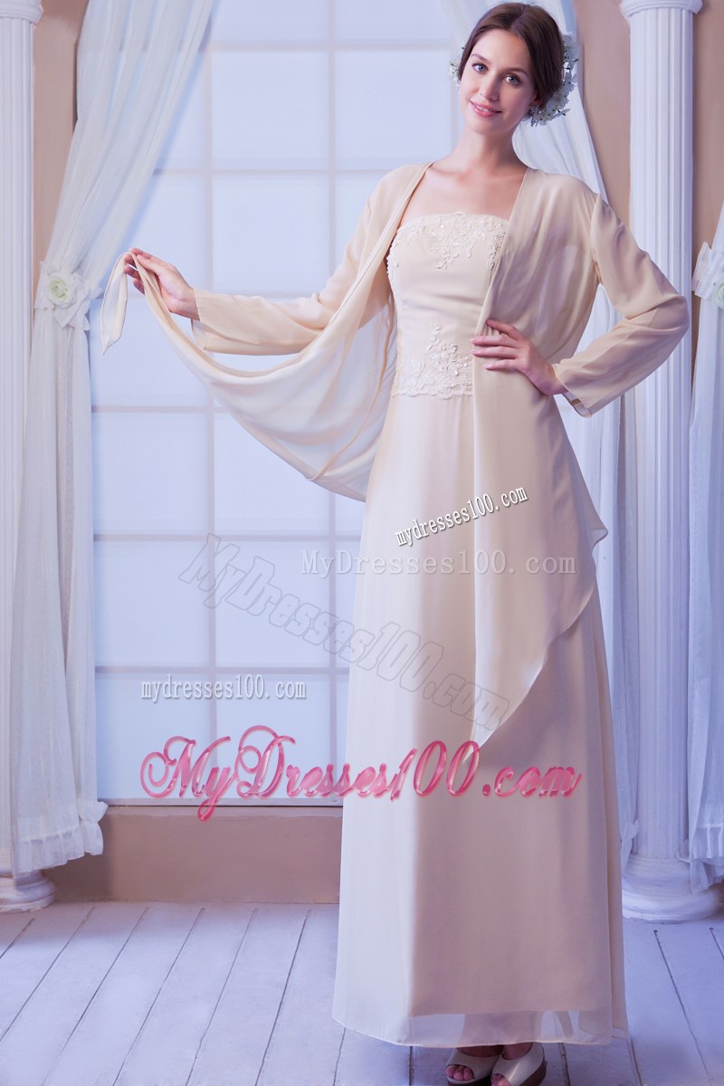 Champagne Feet-length Strapless Mother Of The Groom Dresses