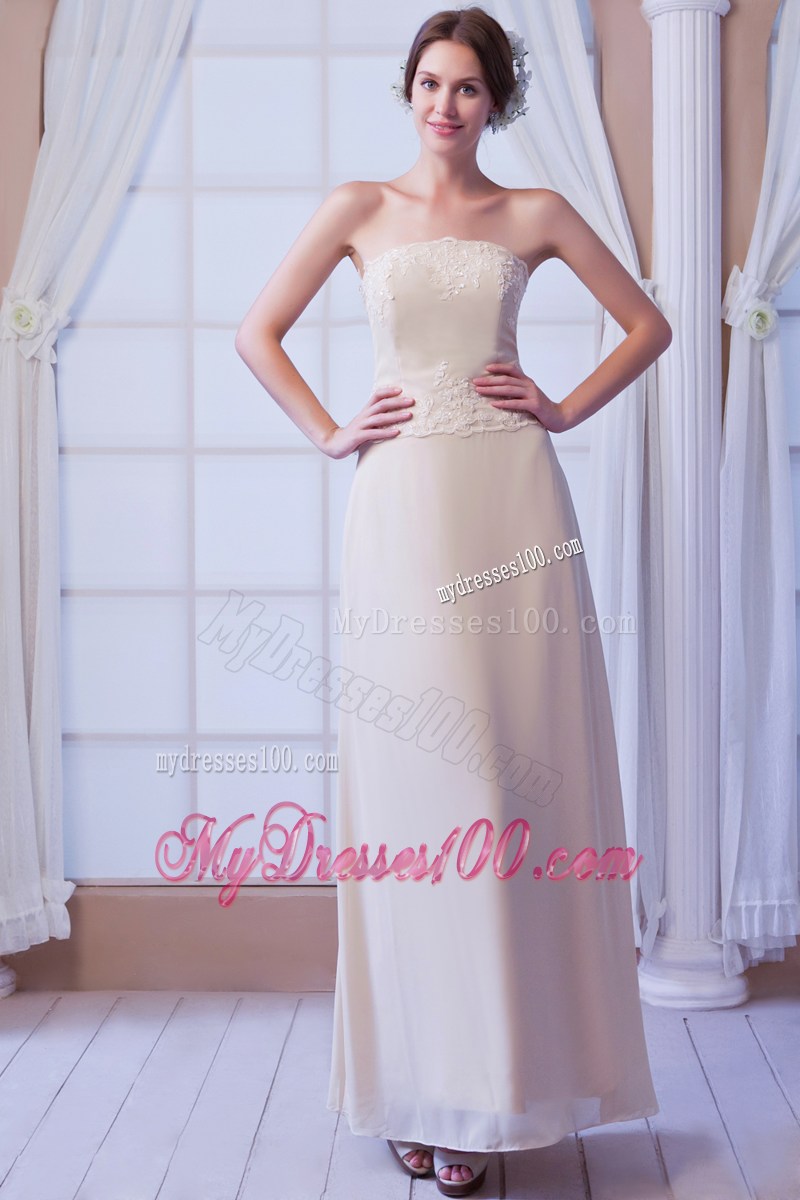 Champagne Feet-length Strapless Mother Of The Groom Dresses